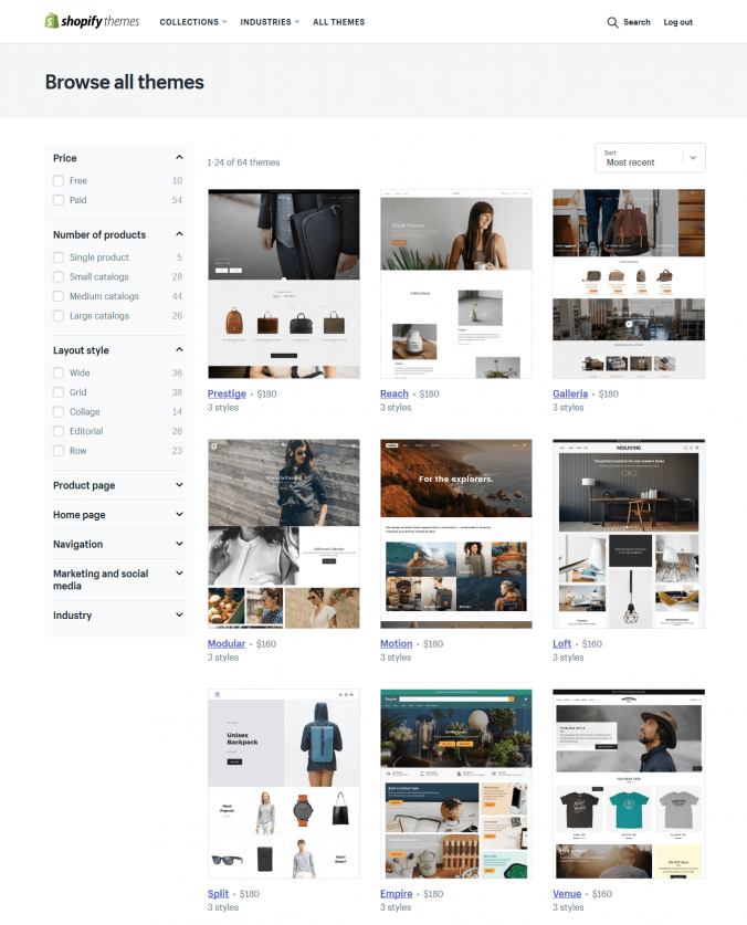 Shopify Browse Theme