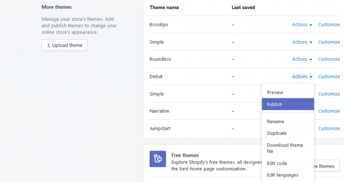 Shopify Debut List