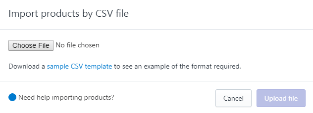 Shopify product import