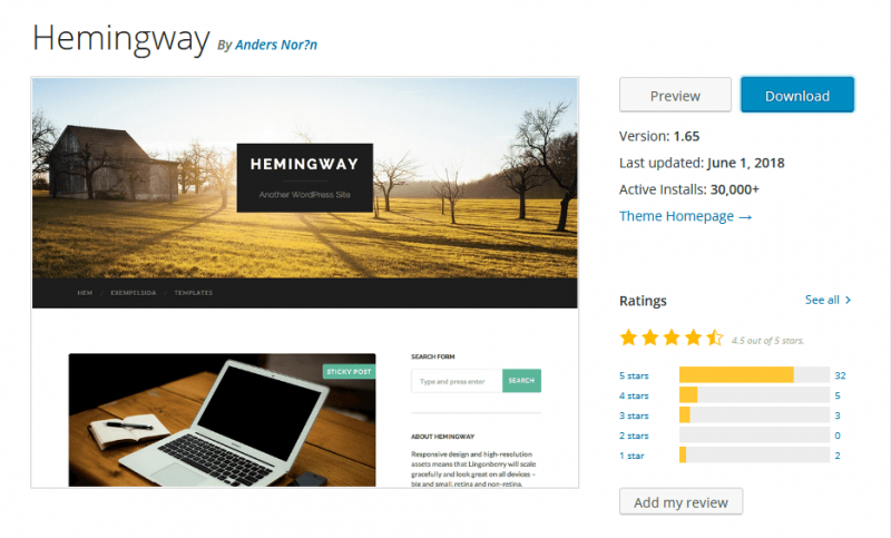 hemingway-wordpress-theme