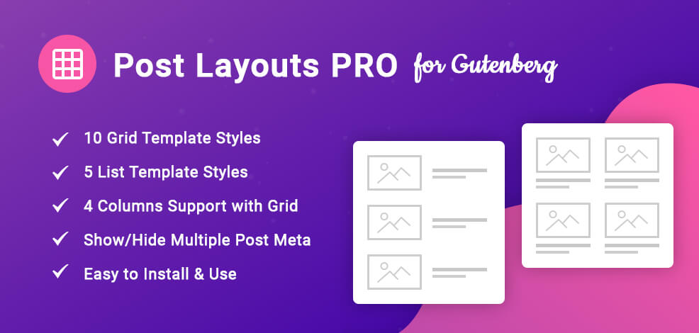 Post Layouts Pro for Gutenberg