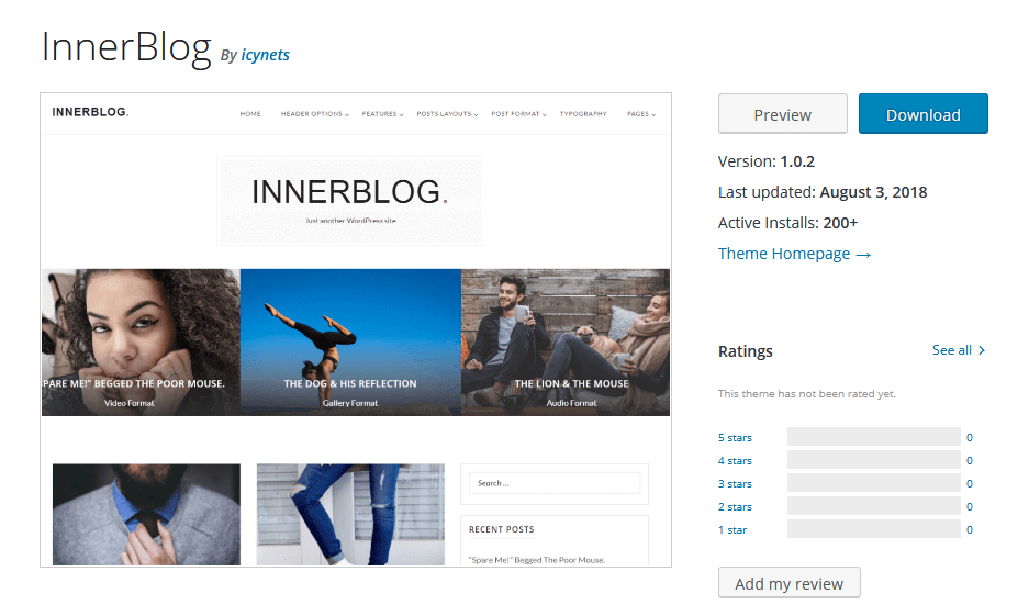 Inner Blog Gutenberg WP Theme