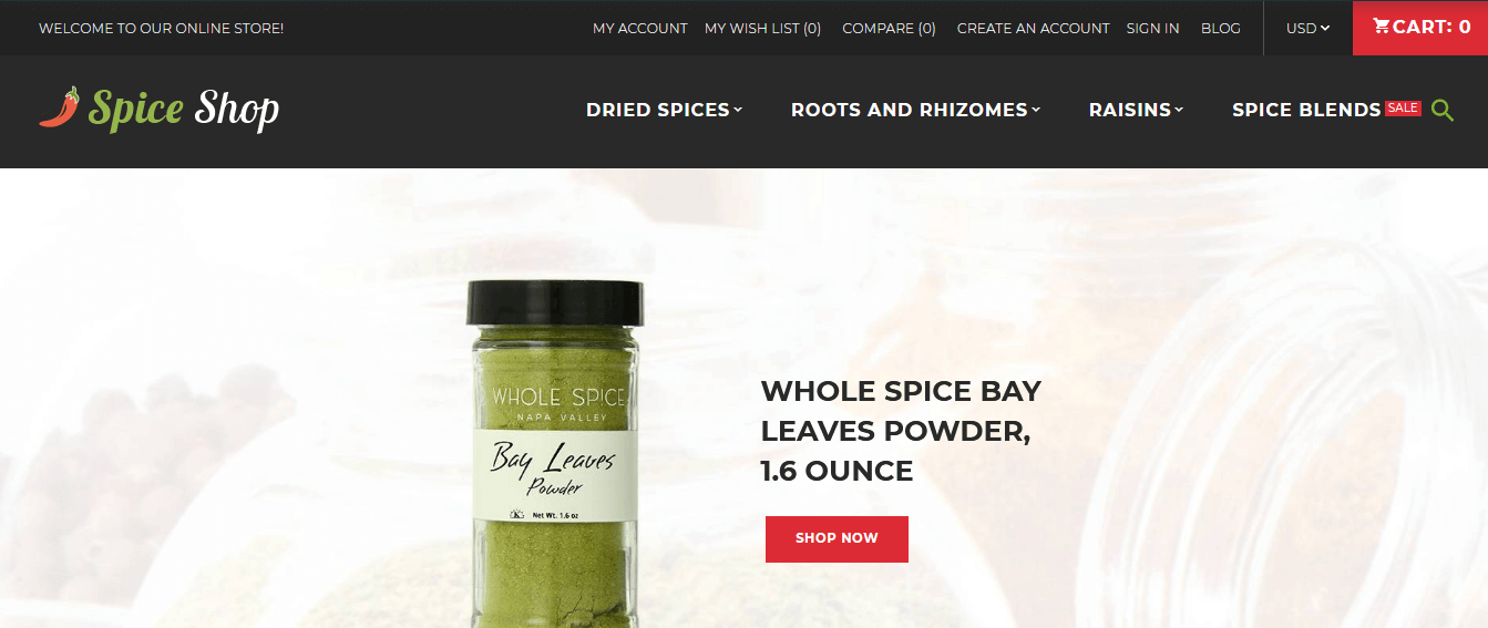 Spice Shop Magento Theme