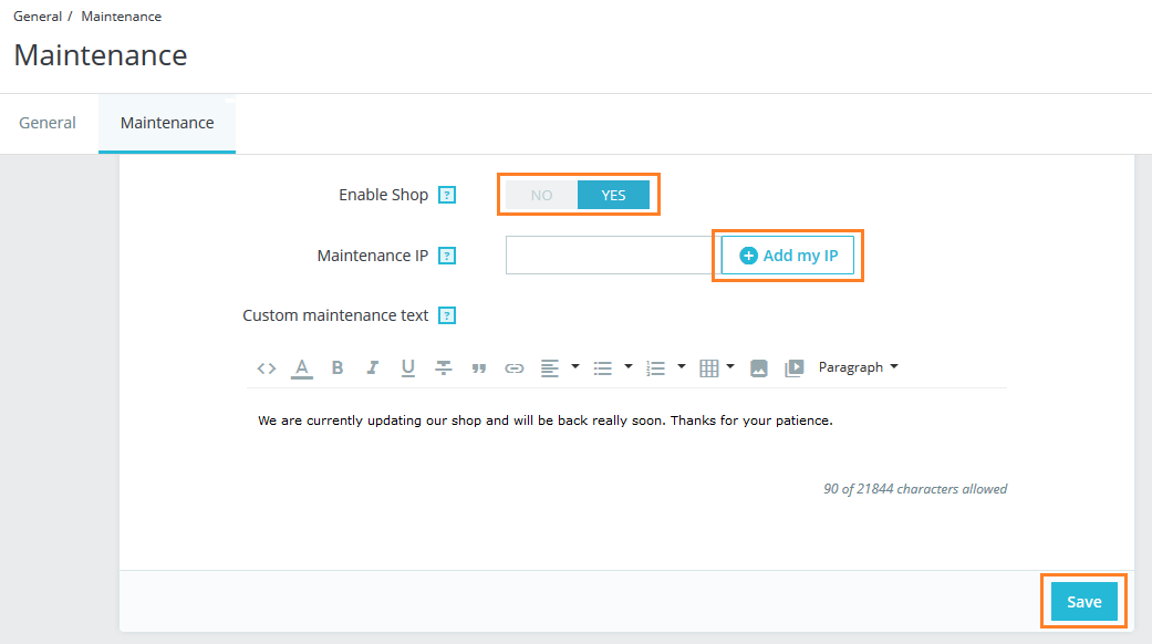 enable-maintanance-mode-prestashop