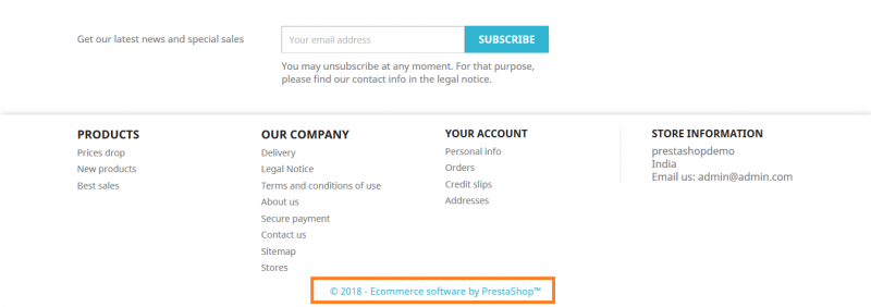 prestashop-copyright-message