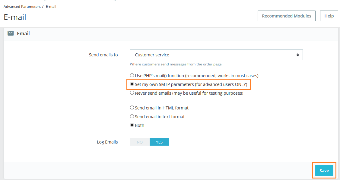 smtp-setting-prestashop
