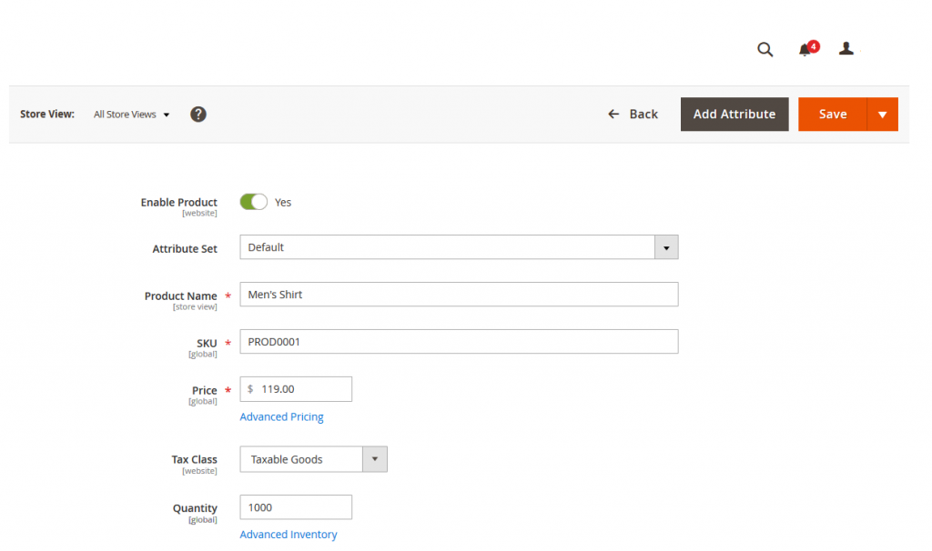 Now click on Add Product button and select Configurable Product form dropdown list.