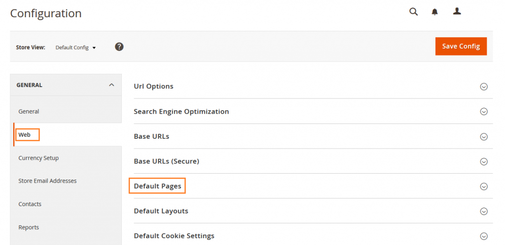 How to Configure the Default Pages in Magento 2