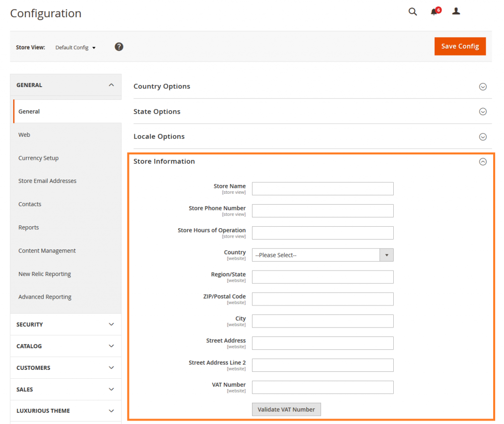 How to Setup Store Information in Magento 2