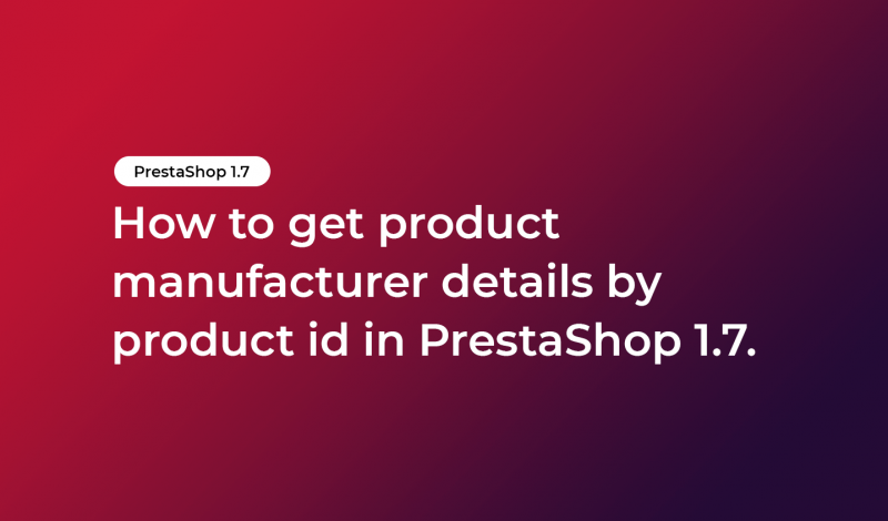 get product manufacturer details by product id
