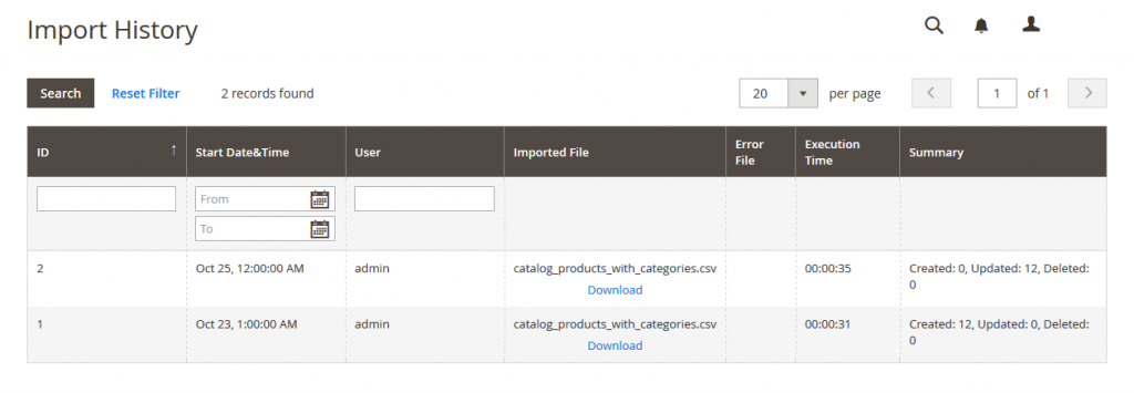 How to View the Import History in Magento 2