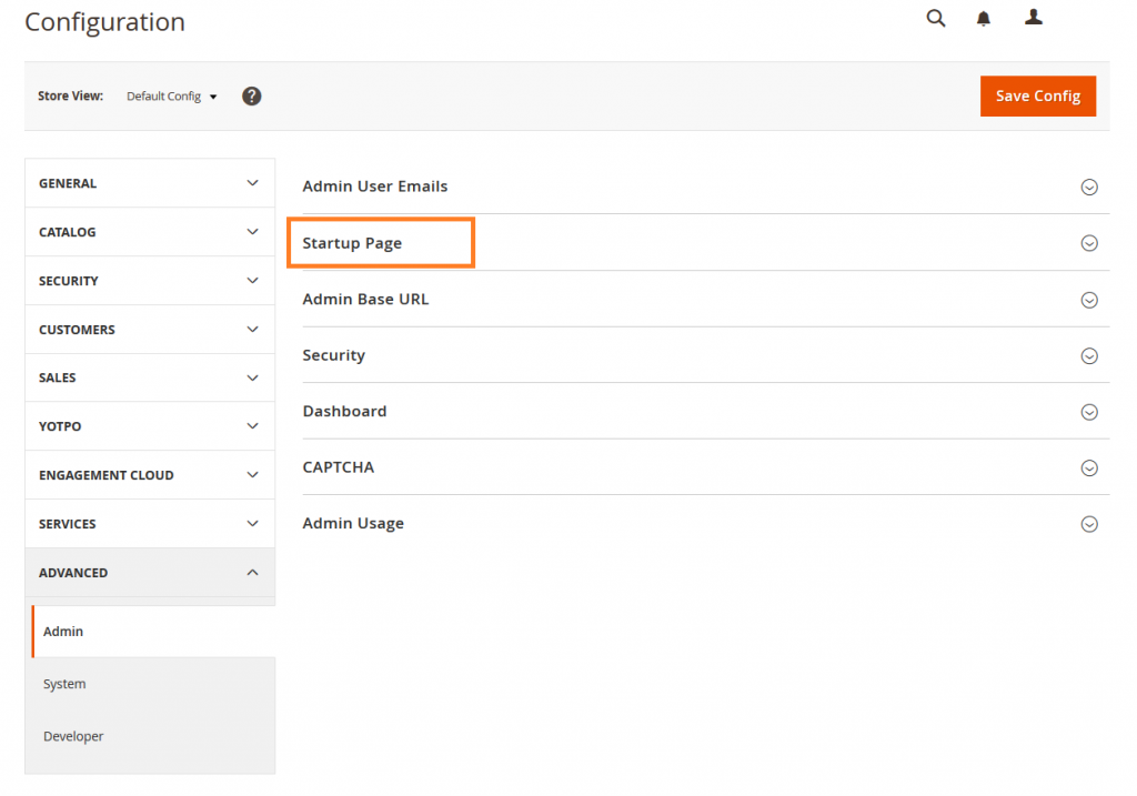 How to Change the Admin Startup Page in Magento 2