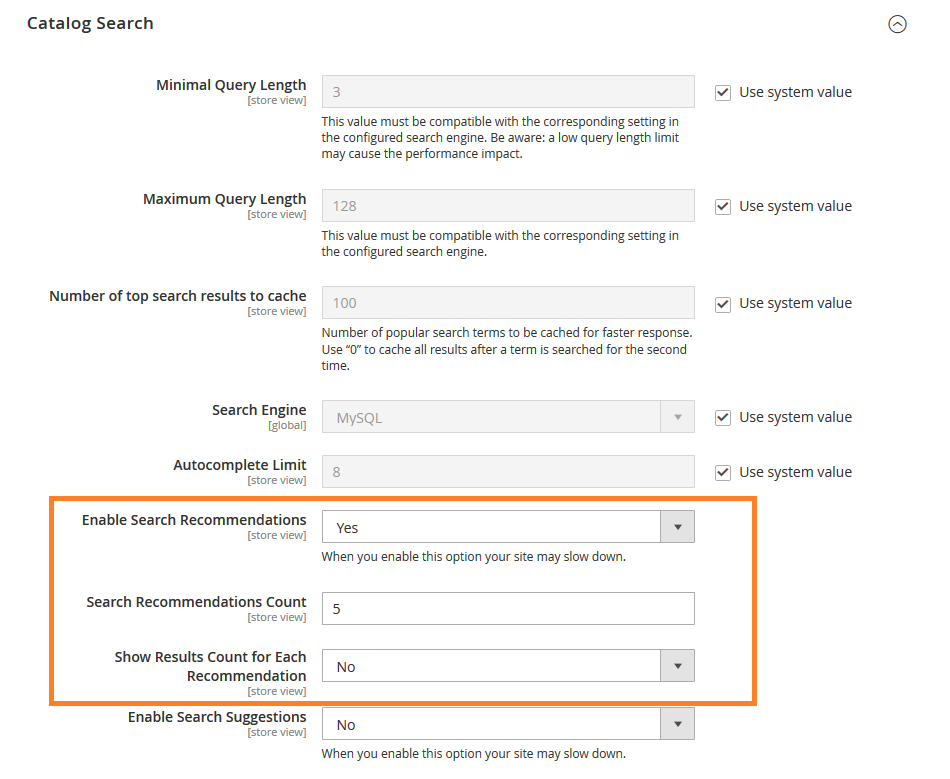 How to Enable Search Recommendations in Magento 2