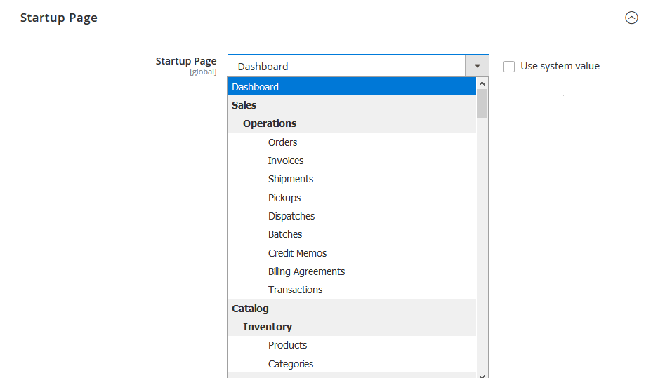 How to Change the Admin Startup Page in Magento 2