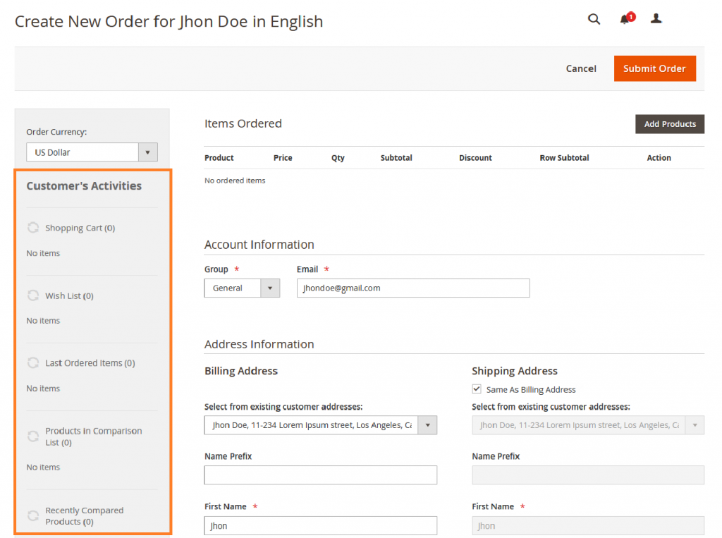 How to Create an Order from backend in Magento 2