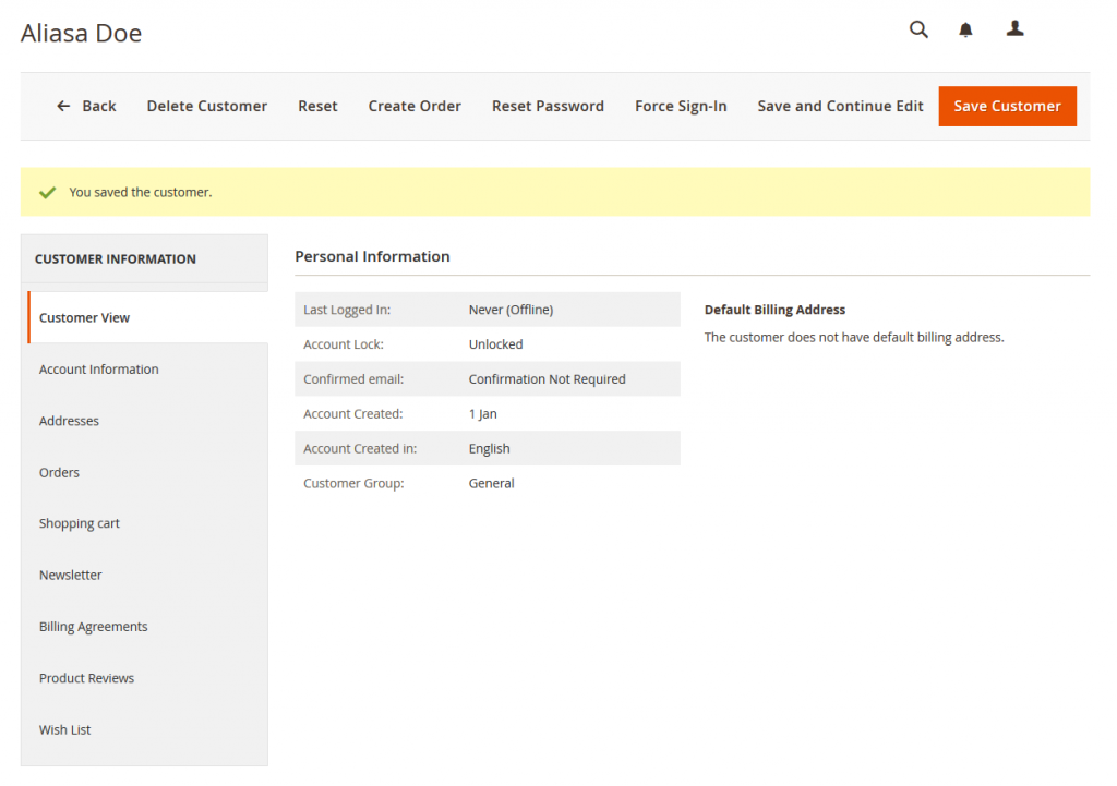 How to Create a New Customer Account from Admin in Magento 2