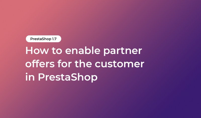 How to enable partner offers for the customer in PrestaShop