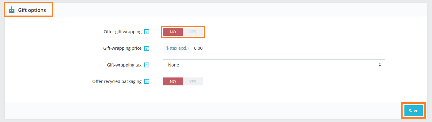 edit gift option