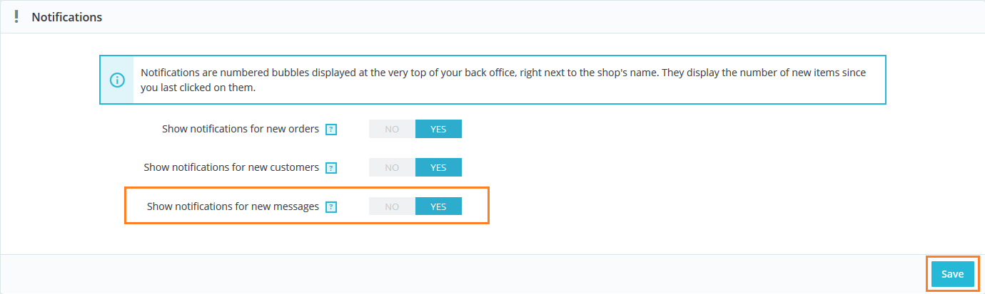 message notification
