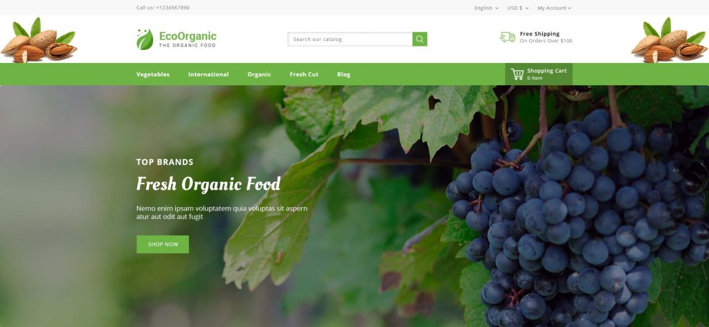 Best Mobile Ready Organic Food PrestaShop Templates