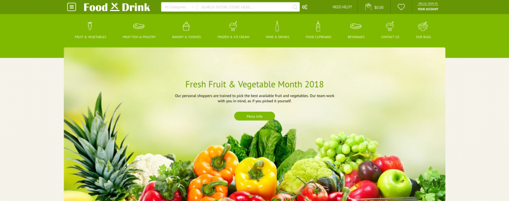 Top Food & Beverages Magento 2 Templates