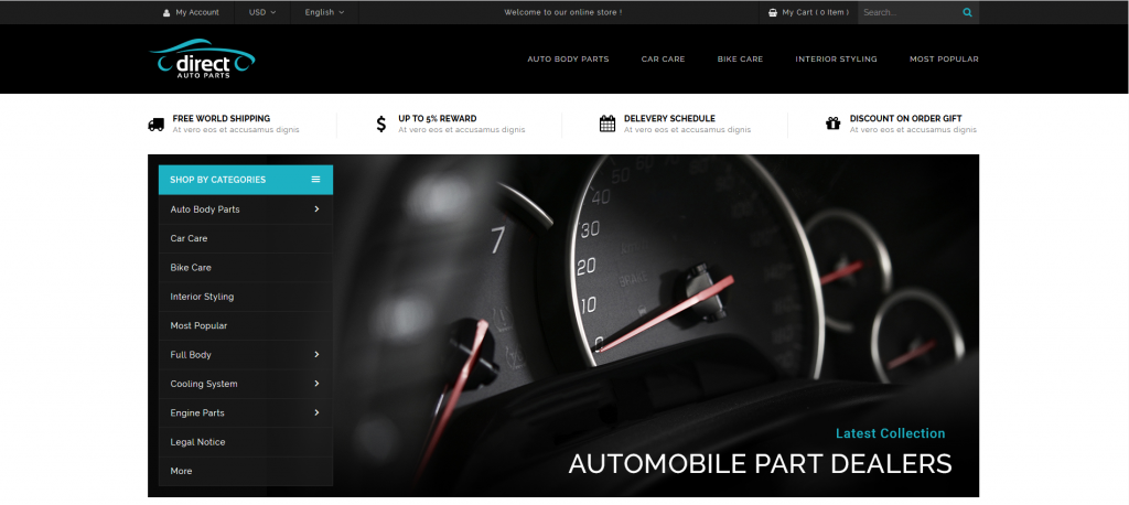 Top Auto Parts Store PrestaShop Templates