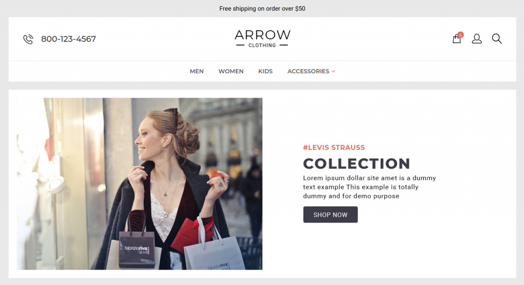 Arrow Clothing - Fashion and Accessories 3dcart Theme