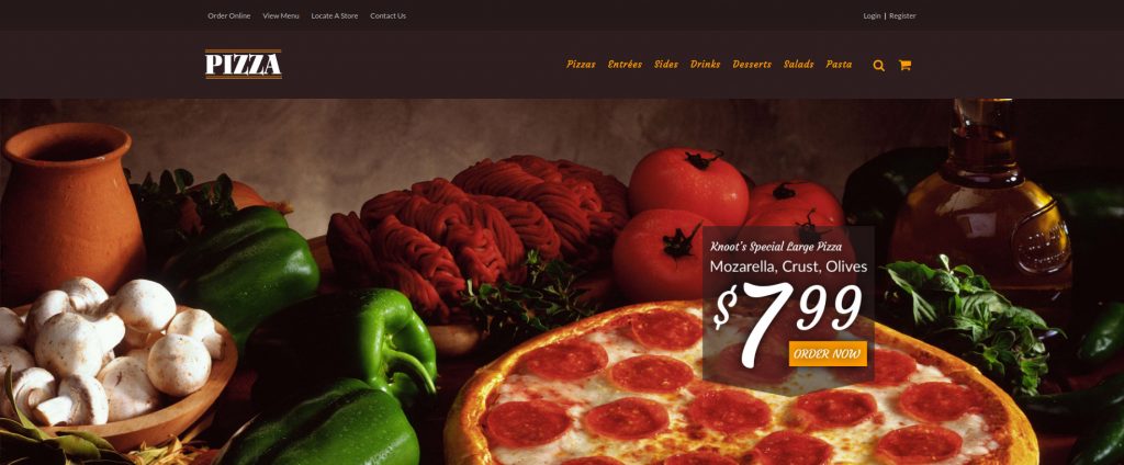 Fancy Pizza - Food & Beverage 3dcart Theme