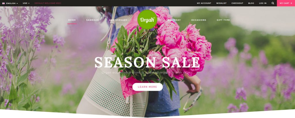 Organ - Organic Store & Flower Shop Responsive Magento Theme