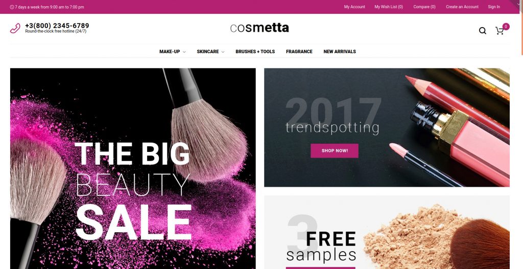 Cosmetta - Responsive Cosmetics Magento Theme