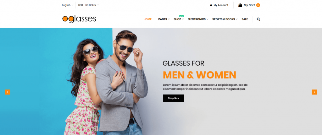 Glasses - Optical & Lenses Magento 2 Theme