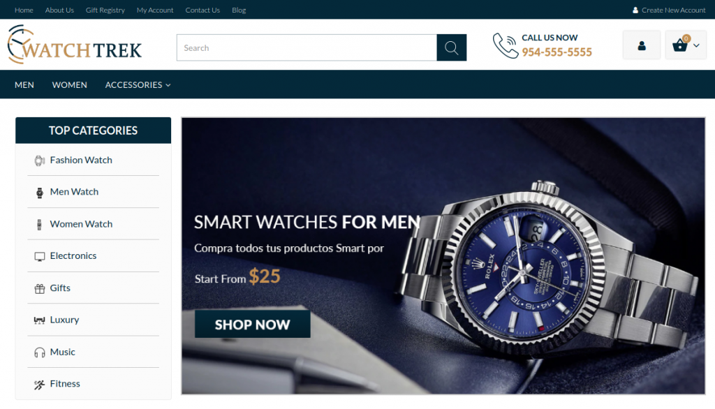 WatchTrek - Fashion and Accessories 3dcart Theme