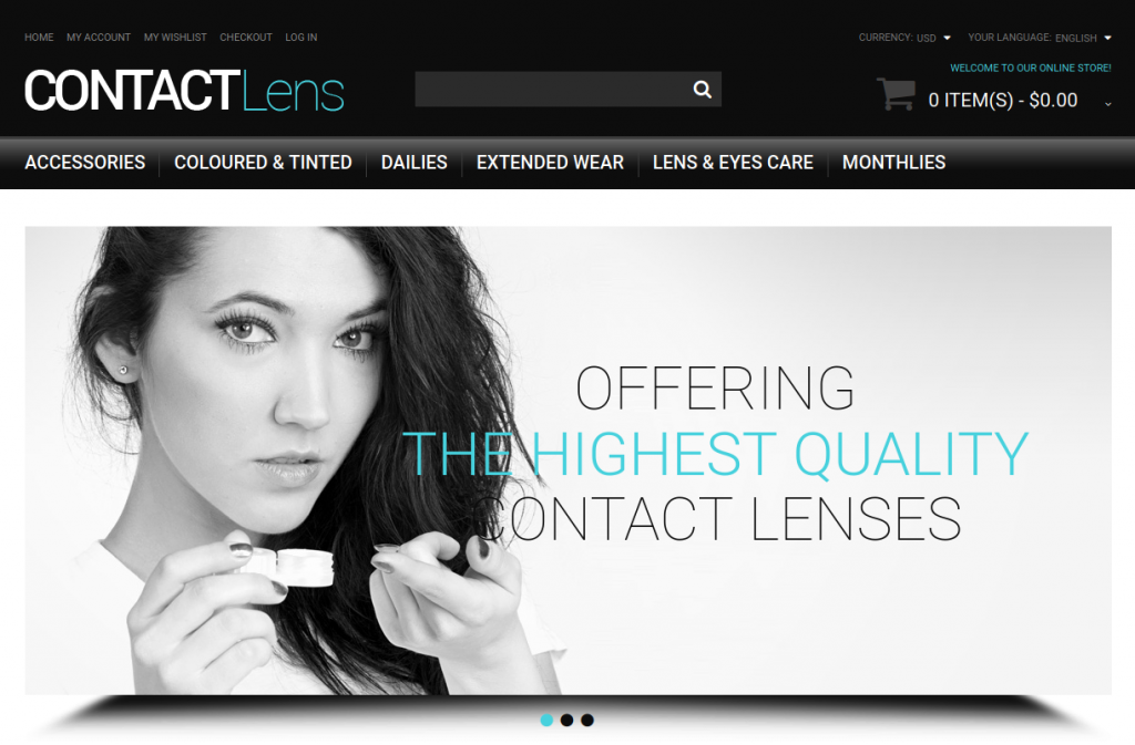 Vision Contact Lenses Magento Theme