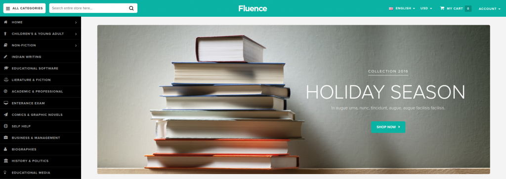 Fluence - Books Store Responsive Magento Theme