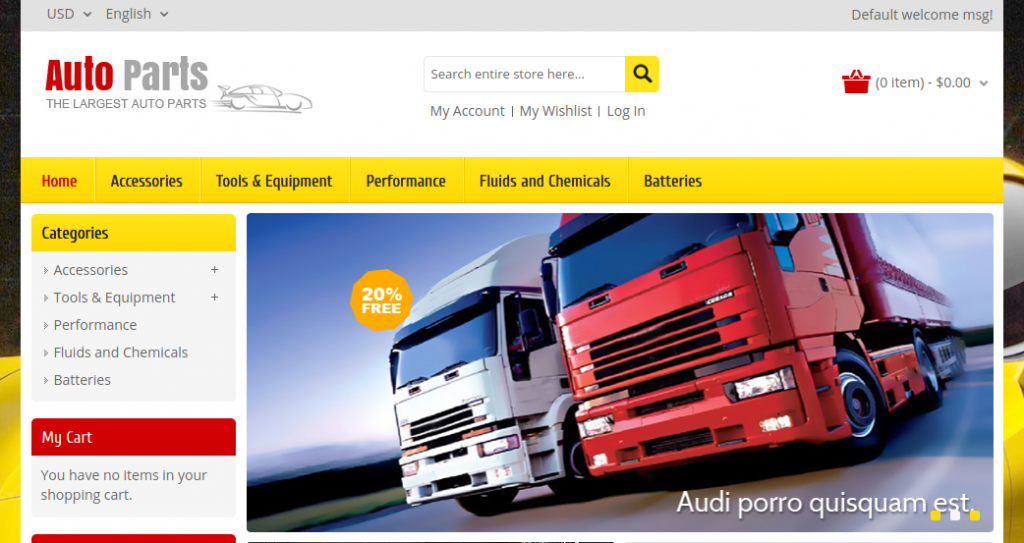 Auto Parts - Tools Magento Theme