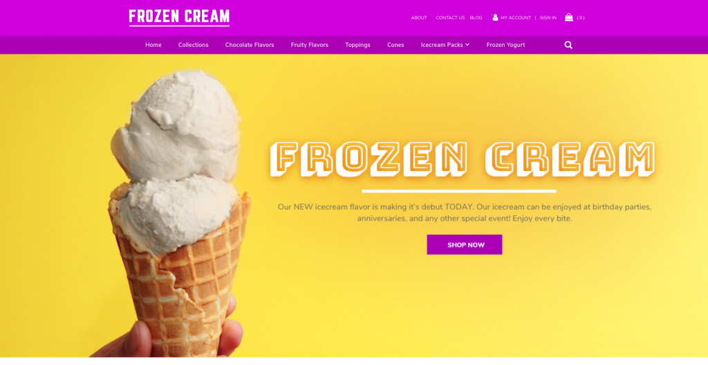 Frozen Cream 3dCart Theme
