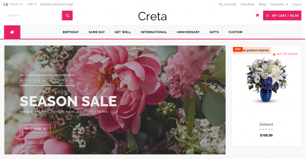 Creta - Flower Shop Responsive Magento Theme