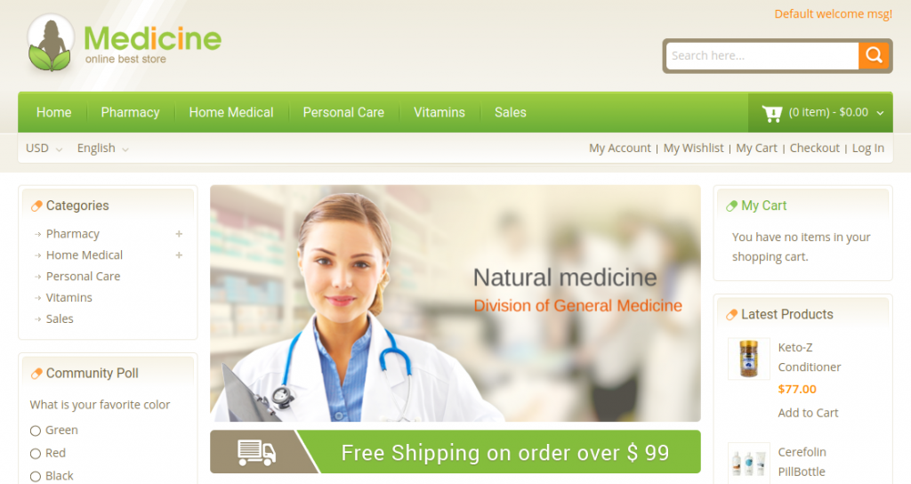 Medicine - Responsive Magento Theme