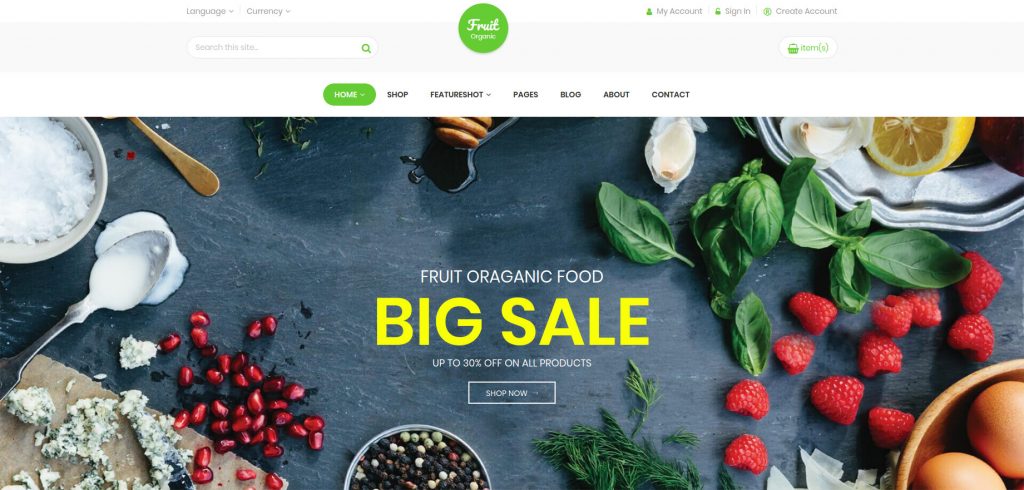 Fruit Shop - Organic Food Responsive Magento 2 Theme