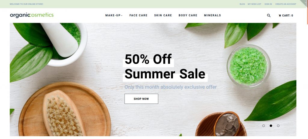 OrganicCosmetics - Clean eCommerce Cosmetics Store Magento Theme