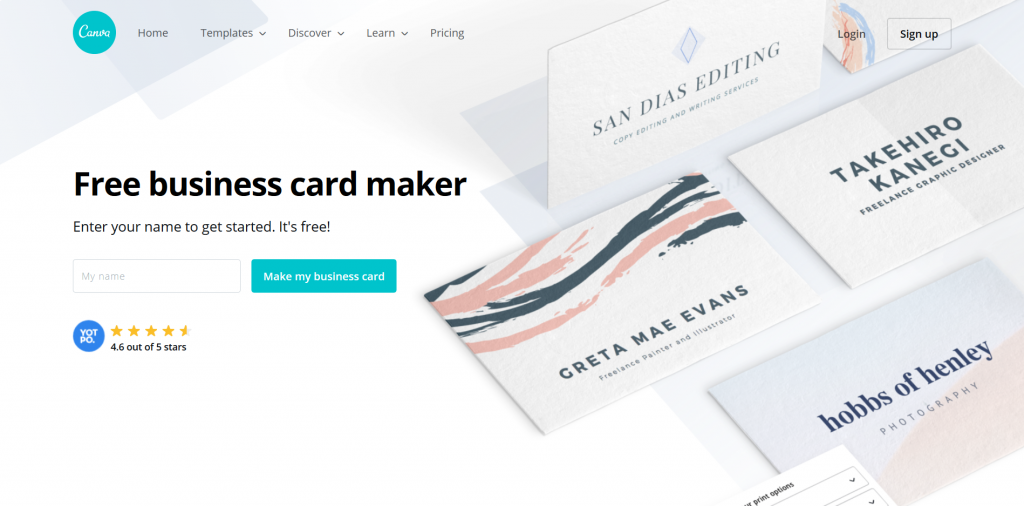 Canva Free business Card Maker