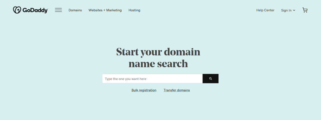 GoDaddy Domain Name Register Website