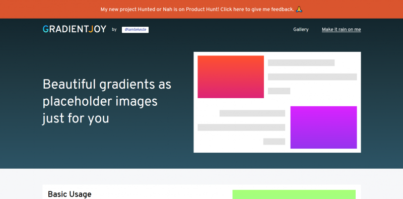 Gradientjoy Placeholder Images Website