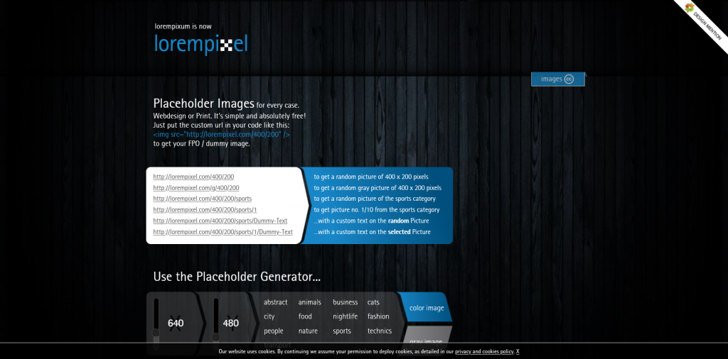 Lorempixel Placeholder Images Website