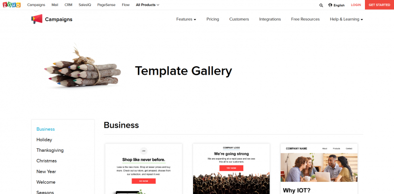 Zoho Campaigns Email Marketing Templates