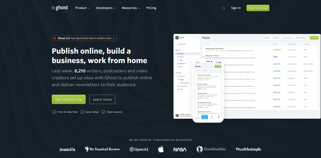 Ghost.org - Blogging Platform