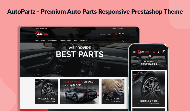 AutoPartz - Auto Parts Responsive Premium PrestaShop 8 Theme