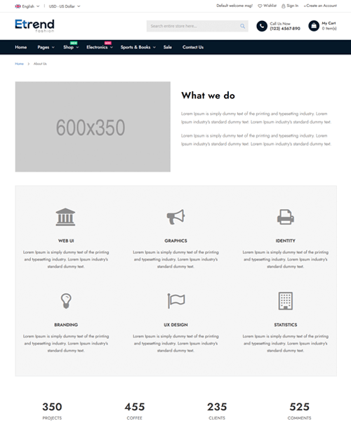 About Us Page | Etrend Magento 2 Theme