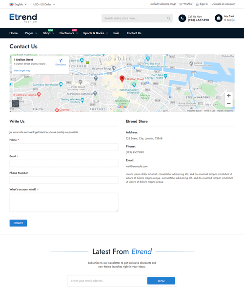 Contact Us Page Demo