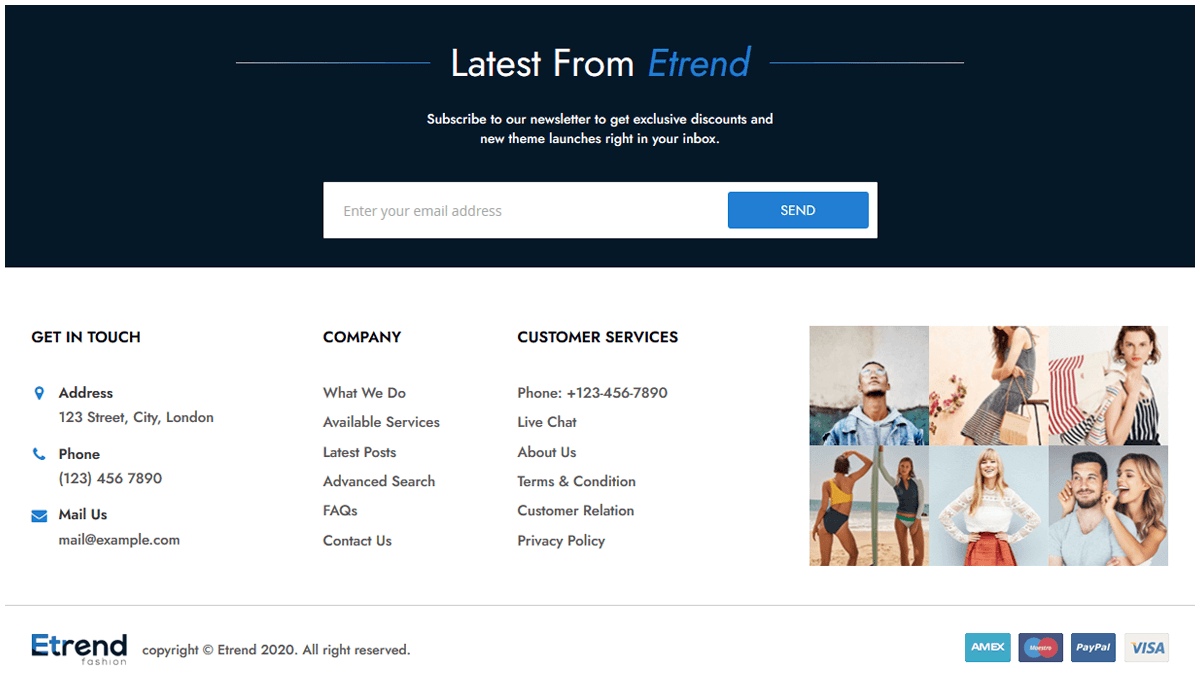 Footer Layout Option 4
